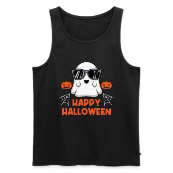 Happy Geister Halloween - Männer Premium Bio Tank Top - Schwarz - Vorne - Michal (187cm)