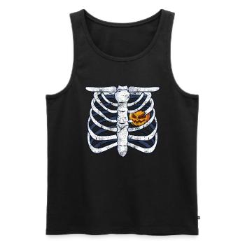 Pumpkin Skeleton Halloween - Men's Premium Organic Tank Top - black - Front - Michal (187cm)