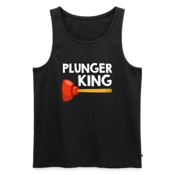 Pömpel King Plumber Spengler - Men's Premium Organic Tank Top - black - Front - Michal (187cm)