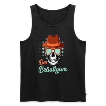 Hochzeit Männer Bräutigam Jungesellenabschied - Männer Premium Bio Tank Top - Schwarz - Vorne - Michal (187cm)