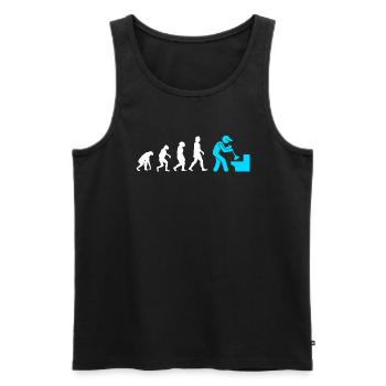 Plumber Evolution Plant Mechanic - Men's Premium Organic Tank Top - black - Front - Michal (187cm)