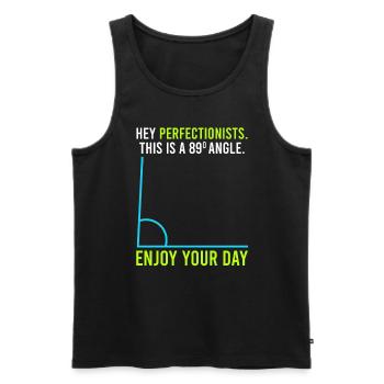 This is an 89° angle for perfection lists - Men's Premium Organic Tank Top - black - Front - AI Model Male 178 light (178cm)