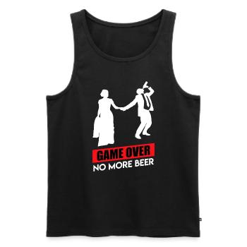 Game over- JGA Männer Jungesellenabschied Hochzeit - Männer Premium Bio Tank Top - Schwarz - Vorne - Michal (187cm)