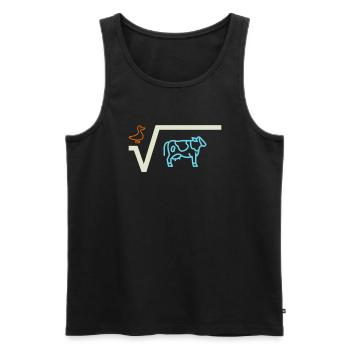 Racine de canard de vache - Débardeur bio Premium Homme - noir - Devant - AI Model Male 178 light (178cm)