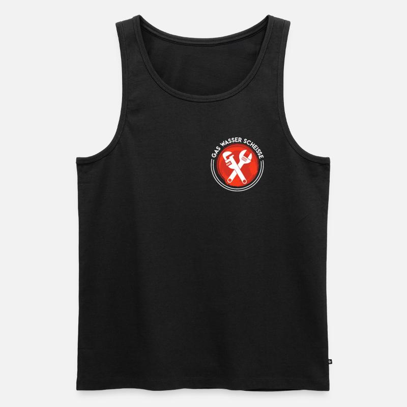 Klempner Spruch Gas Wasser Scheiße - Männer Premium Bio Tank Top - Schwarz