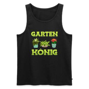 Garten König Garten Boss Schrebergarten - Männer Premium Bio Tank Top - Schwarz - Vorne - Michal (187cm)