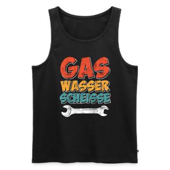 Gas Wasser Scheiße - Männer Premium Bio Tank Top - Schwarz - Vorne - Michal (187cm)