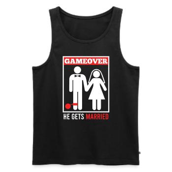 Game over - Mari Groom Jungesellenabschied - Débardeur bio Premium Homme - noir - Devant - Michal (187cm)