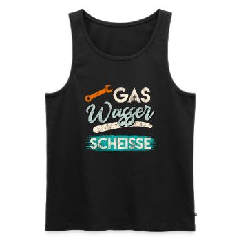 Gas Wasser Scheiße - Männer Premium Bio Tank Top - Schwarz - Vorne - Michal (187cm)