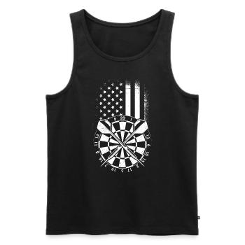 Fléchettes USA Flag Dart Flight Dart - Débardeur bio Premium Homme - noir - Devant - AI Model Male 178 light (178cm)