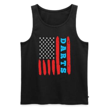 Dart USA Flag US Fan Darts - Men's Premium Organic Tank Top - black - Front - Michal (187cm)