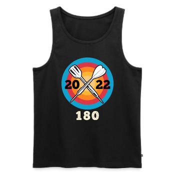 2022 Darts 180 fléchettes 180 en fléchettes - Débardeur bio Premium Homme - noir - Devant - AI Model Male 178 light (178cm)