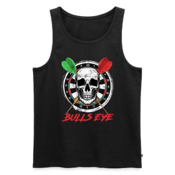 Bullseye Darts Bone Face Dartboard Dart - Men's Premium Organic Tank Top - black - Front - AI Model Male 178 light (178cm)