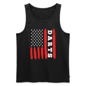 Dart USA Flag US Fan Fléchettes - Débardeur bio Premium Homme - noir - Devant - Michal (187cm)