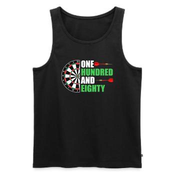 Dartscheibe Dart 180 in Darts - Männer Premium Bio Tank Top - Schwarz - Vorne - Michal (187cm)