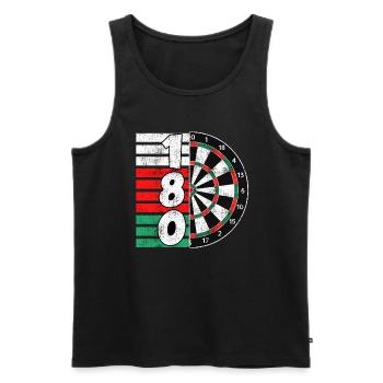 Fléchettes Dartboard 180 Points 180 Dart - Débardeur bio Premium Homme - noir - Devant - AI Model Male 178 light (178cm)