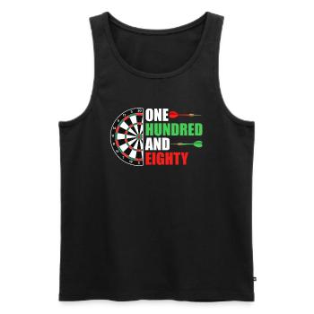 Dartscheibe Dart 180 in Darts - Männer Premium Bio Tank Top - Schwarz - Vorne - Michal (187cm)