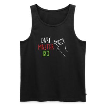 Dart Master 180 en fléchettes - Débardeur bio Premium Homme - noir - Devant - Michal (187cm)