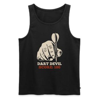 Dart Devil Score Dartpfeile 180 en fléchettes - Débardeur bio Premium Homme - noir - Devant - AI Model Male 178 light (178cm)