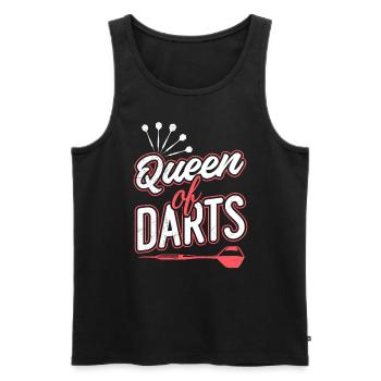 Queen of Darts Dart Zubehör Frauen in Dart - Männer Premium Bio Tank Top - Schwarz - Vorne - Michal (187cm)
