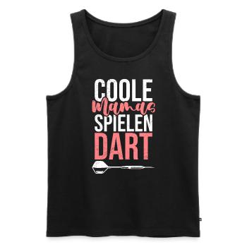 Coole Mamas Dart Damen Darts Zubehör spielen Dart - Männer Premium Bio Tank Top - Schwarz - Vorne - AI Model Male 178 light (178cm)