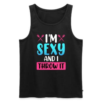 Frauen Darts Damen Dartpfeile Zubehör Dart - Männer Premium Bio Tank Top - Schwarz - Vorne - AI Model Male 178 light (178cm)