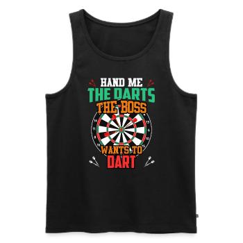 Women's Darts Women's Darts Darts Darts - Men's Premium Organic Tank Top - black - Front - AI Model Male 178 light (178cm)