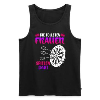 Frauen Darts Damen Dart Pfeile Zubehör Dart - Männer Premium Bio Tank Top - Schwarz - Vorne - AI Model Male 178 light (178cm)