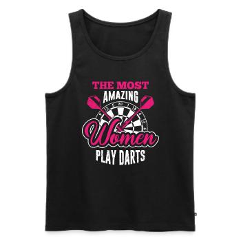 Great Women Play Darts Ladies Darts Accessories Darts - Men's Premium Organic Tank Top - black - Front - Michal (187cm)