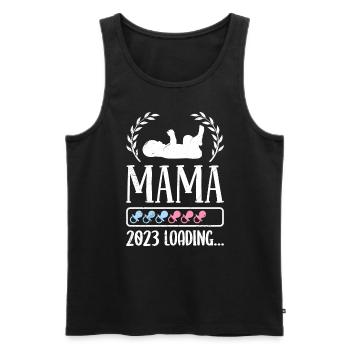 Mom 2023 loading pregnant Girl and Boy Mom - Men's Premium Organic Tank Top - black - Front - AI Model Male 178 light (178cm)