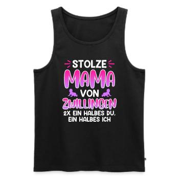 Zwillinge Eltern von Zwillingen Stolze Mama - Männer Premium Bio Tank Top - Schwarz - Vorne - Michal (187cm)