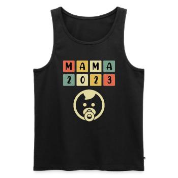 Mama 2023 schwanger Mädchen Junge Mama - Männer Premium Bio Tank Top - Schwarz - Vorne - Michal (187cm)