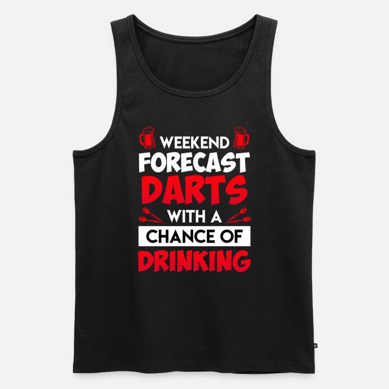 Wochenend Vorhersage Darts - Männer Premium Bio Tank Top - Schwarz