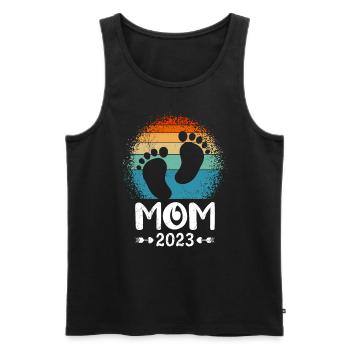 Mama 2023 Mutter schwanger werden Schwangerschaft - Männer Premium Bio Tank Top - Schwarz - Vorne - AI Model Male 178 light (178cm)