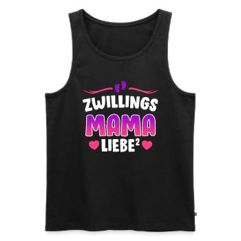 Zwillingsmama Liebe hoch 2 Mutter von 2 Mama - Männer Premium Bio Tank Top - Schwarz - Vorne - Michal (187cm)