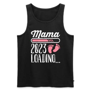 Mom 2023 loading Mother Pregnant Girl Mom - Men's Premium Organic Tank Top - black - Front - AI Model Male 178 light (178cm)