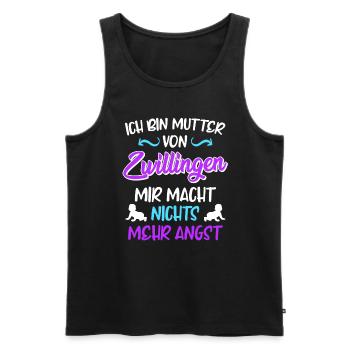 Mutter von Zwillingen Liebe hoch 2 schwangere Mama - Männer Premium Bio Tank Top - Schwarz - Vorne - Michal (187cm)