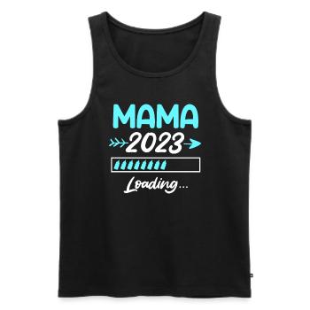 Mama 2023 schwanger mit Junge Mama - Männer Premium Bio Tank Top - Schwarz - Vorne - Michal (187cm)