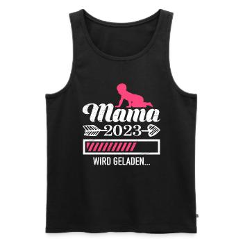 Mama 2023 loading Mutter schwanger Mädchen Mama - Männer Premium Bio Tank Top - Schwarz - Vorne - Michal (187cm)