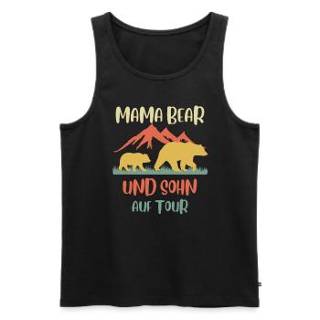 Mama Bear Kinder Tochter Sohn Familie on Tour - Männer Premium Bio Tank Top - Schwarz - Vorne - AI Model Male 178 light (178cm)