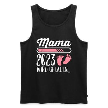 Mom 2023 loading Mother Pregnant Girl Mom - Men's Premium Organic Tank Top - black - Front - AI Model Male 178 light (178cm)