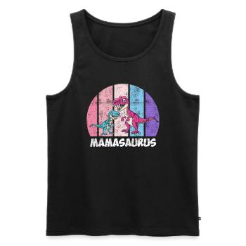 Dinosaur Mamasaurus Kids Dino Super Mama - Men's Premium Organic Tank Top - black - Front - Michal (187cm)