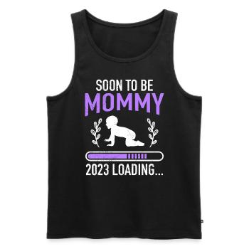 Maman pour être mère enceinte bébé chargement maman - Débardeur bio Premium Homme - noir - Devant - Michal (187cm)