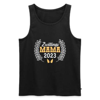 Zwillinge Mama Zwillingsmama 2023 Mutter Mama - Männer Premium Bio Tank Top - Schwarz - Vorne - AI Model Male 178 light (178cm)