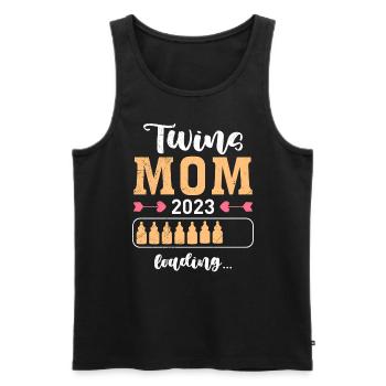 Zwillingsmama 2023 Mutter Zwillinge Baby Mama - Männer Premium Bio Tank Top - Schwarz - Vorne - AI Model Male 178 light (178cm)