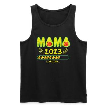 Mom 2023 loading Pregnancy Baby Avocado - Men's Premium Organic Tank Top - black - Front - AI Model Male 178 light (178cm)