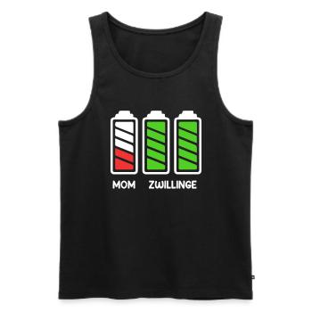 Zwillingsmama Mutter von 2 Schwanger mit Zwillinge - Männer Premium Bio Tank Top - Schwarz - Vorne - Michal (187cm)