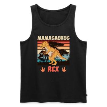 Dinosaur Kids Mamasaurus Rex Mother Mom - Men's Premium Organic Tank Top - black - Front - Michal (187cm)