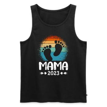 Mama 2023 Mutter schwanger werden Schwangerschaft - Männer Premium Bio Tank Top - Schwarz - Vorne - AI Model Male 178 light (178cm)