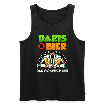 Fléchettes & bière que je m’offre aux joueurs de fléchettes - Débardeur bio Premium Homme - noir - Devant - Michal (187cm)